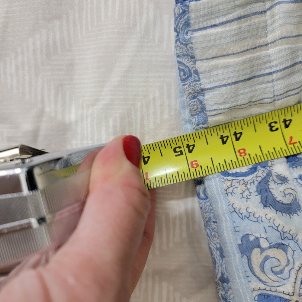 Laura Ashley Paisley Printed Patchwork Blue King Cotton Quilt Bedcover 100x90 - Picture 7 of 7